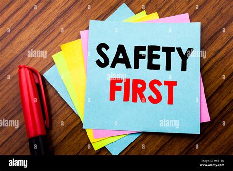 Handwriting Announcement Text Safety First Concept For Safe Warning