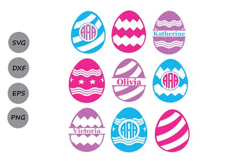 Easter Eggs Monogram Svg Graphic by CosmosFineArt - Creative Fabrica