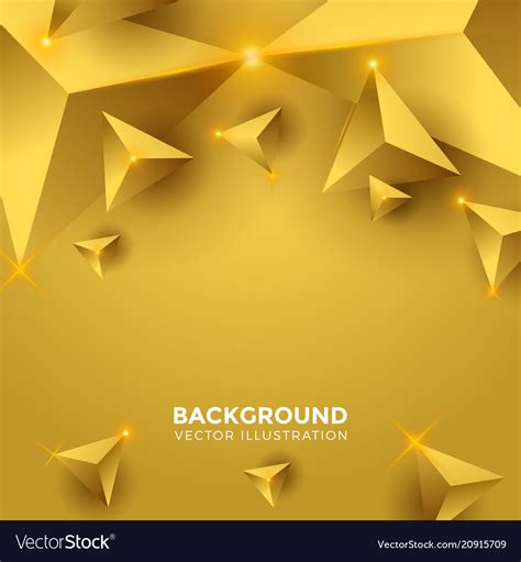 Abstract Shiny Gold Triangle Background 3d Vector Image