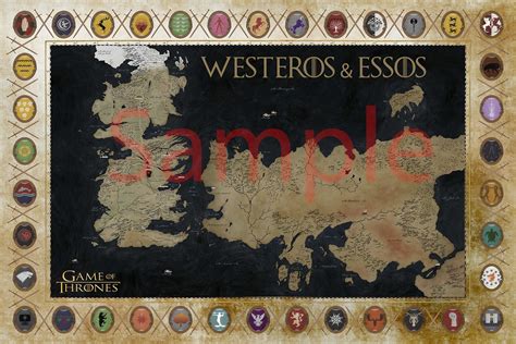 Buy Best Print Store Game Of Thrones Westeros And Essos World With