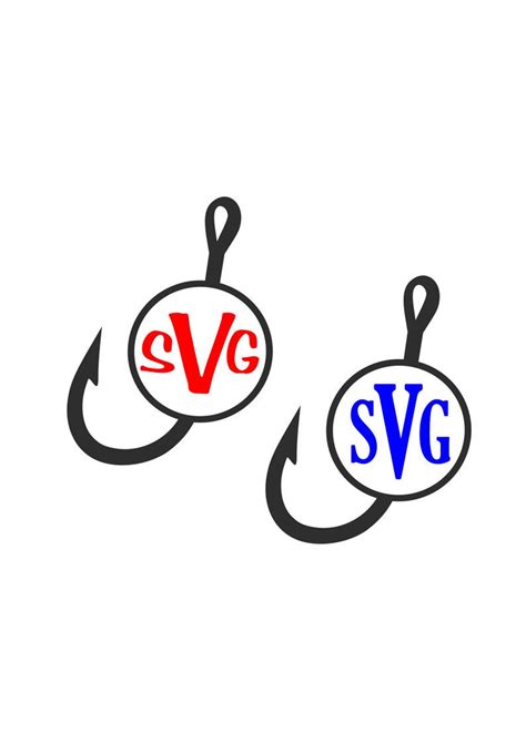 Fish Hook Monogram Svg Files Layered SVG Cut File