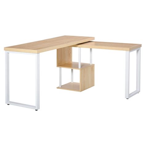 Buy Homcom Degree Rotating Corner L Shaped Computer Desk With