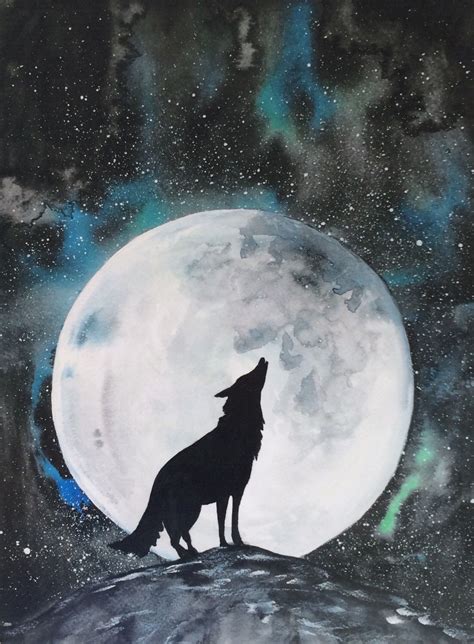 Howling Wolf Watercolour Painting Art Print Signed Limited Edition