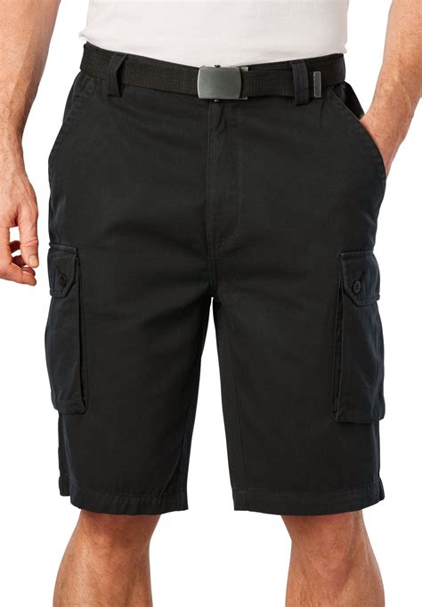 Kingsize Kingsize Mens Big And Tall 12 Side Elastic Cargo Short With Twill Belt Tall 4xl