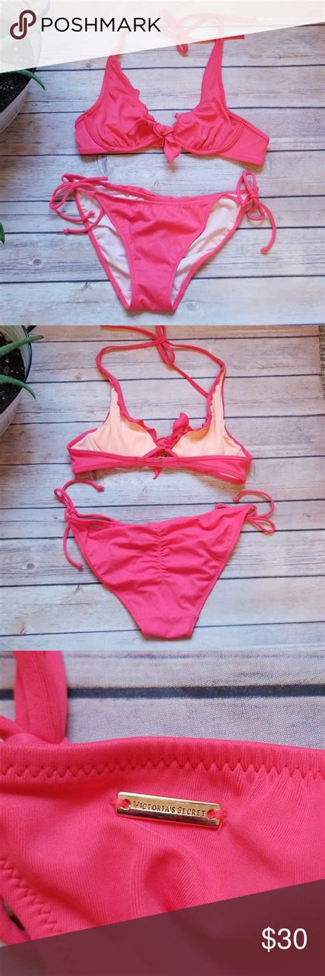 Victoria S Secret Coral Bikini Set Only Worn Once No Tag On The Bikini Top As Shown In The Th