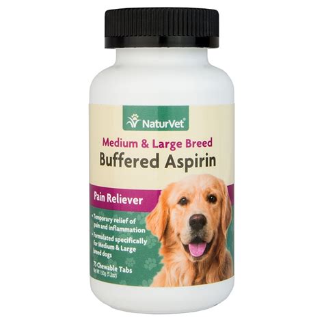 Naturvet Buffered Aspirin Tablets For Medium And Large Breed Dogs Petflow