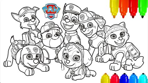 Paw Patrol 4 Coloring Pages Colouring Pages For Kids With Colored