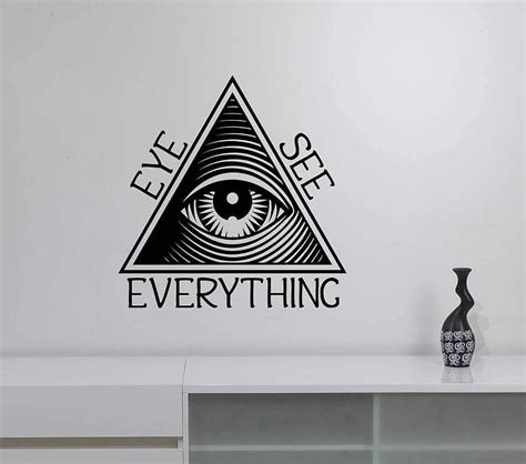 All Seeing Eye Pyramid Wall Vinyl Decal Illuminati Sign Vinyl Sticker
