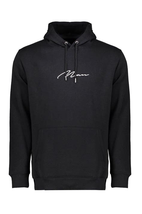 Boohooman Cotton Oversized Man Signature Hoodie In Black For Men Lyst