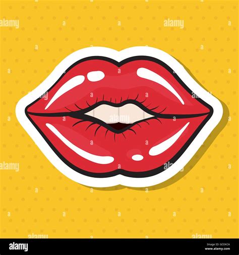 Female Mouth Icon Pop Art Design Vector Graphic Stock Vector Image