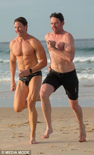 hugh jackman works out on bondi beach daily mail online