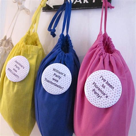 Personalised Party Loot Bags With Badge By Edamay