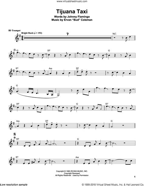 In this episode of taxi tv, you'll learn the best way to interpret and understand taxi's music industry opportunities. Alpert - Tijuana Taxi sheet music for trumpet solo (transcription)