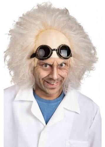 Future Doctor Emmett Brown Wig And Goggles Crazy Scientist Fancy Dress