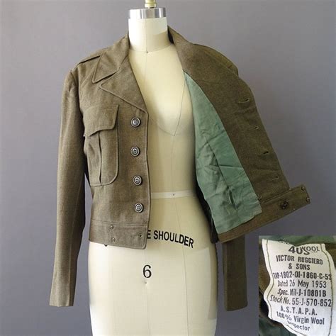 50s Army Green Jacket 1953 Vintage Military By Catinasvintage Army