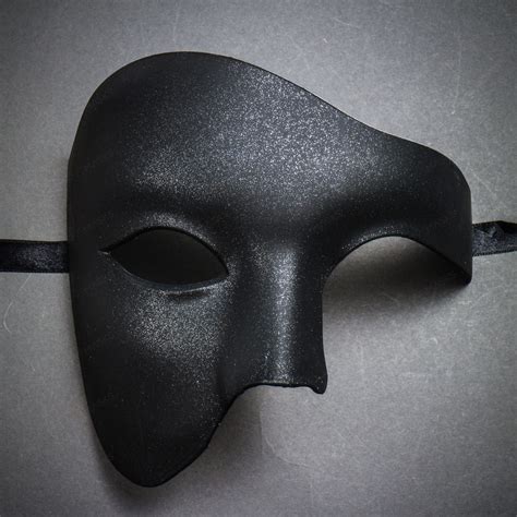 Phantom Venetian Masquerade Half Face Party Mask Black