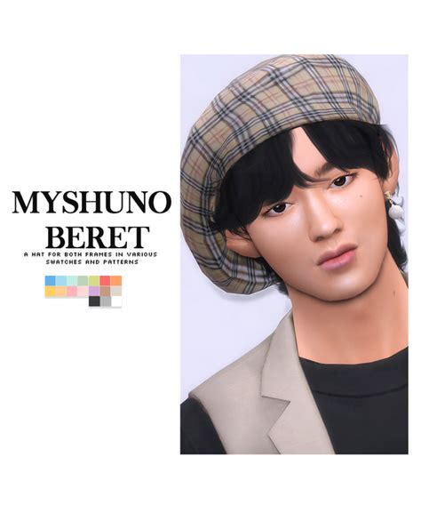 Myshuno Beret By Nucrests Nucrests Beret Sims 4 Body Mods Sims 4