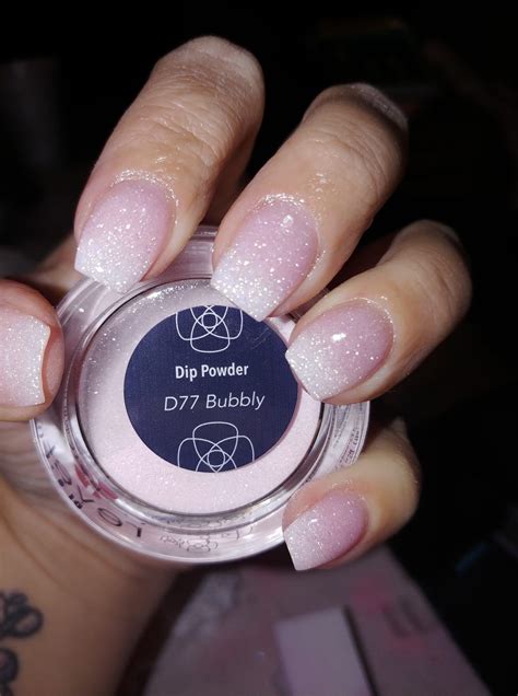Shimmer Glitter Nails Pink Nails Dip Mani At Home Color Used Bubbly Nail Dipping Powder