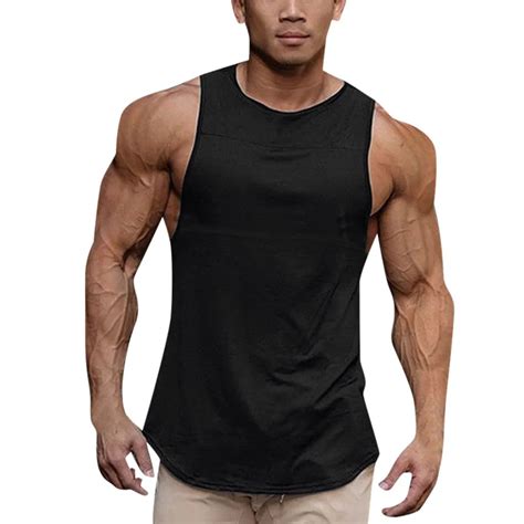 Hot Brand Plain Cotton Tank Top Men Bodybuilding Singlet Gyms Stringer