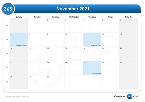 November 2021 Calendar