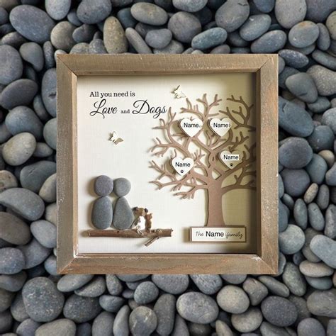 Dog Lover Pebble art gift, Perfect personalised gift for hard to buy for Couple, Wedding gift ...
