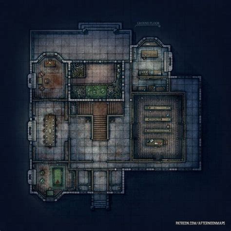 Spooky Manor House Battle Map 30x30 Battlemaps Dnd Planer Old