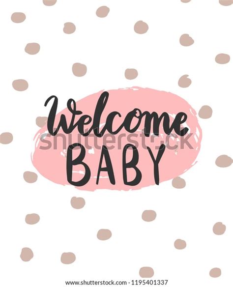 Baby Shower Welcome Baby Card Design Stock Vector Royalty Free