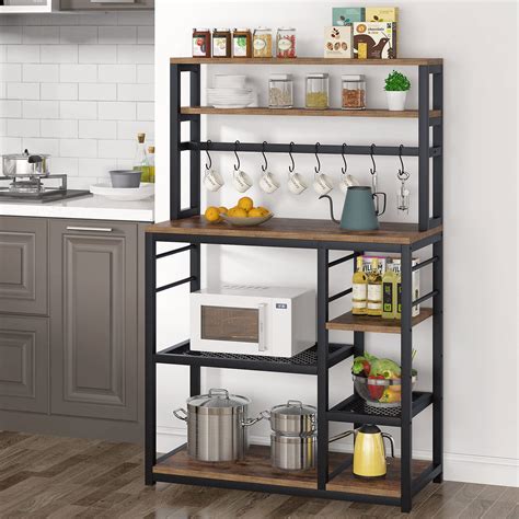 Buy Tribesigns 55 Inch Tall Kitchen Baker Rack With Storage 5 Tier Microwave Cart Oven Stand