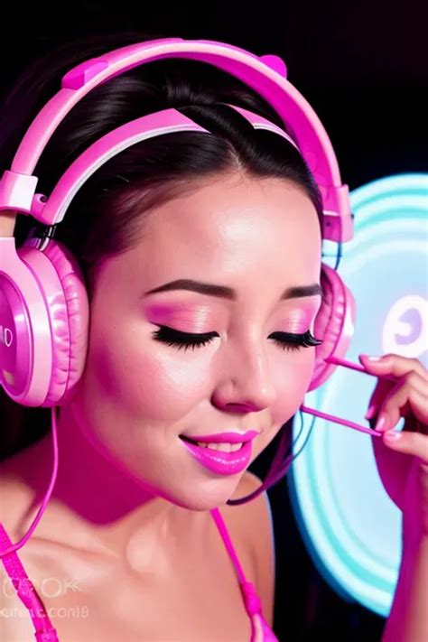Dopamine Girl Photograph Face Closeup Bimbo Hypnotized Expression Mesmerized Pink Room