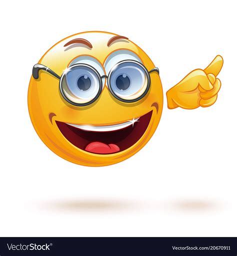 Smart Smiley With Glasses Royalty Free Vector Image