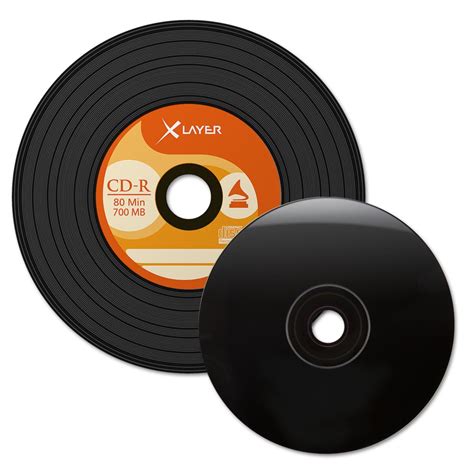 10 Xlayer Black Bottom Vinyl Cd R Blank Cd Discs 48x 700mb 80 Minutes