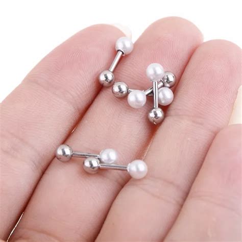 Buy 1pc Surgical Stainless Steel Tragus Helix Bar Ball Labret Lip Cartilage Top