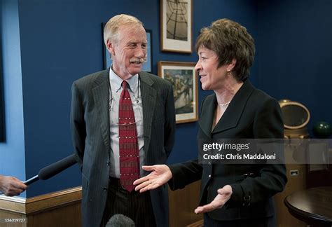 Independent Senator Elect Angus King Greets The Senior Senator From