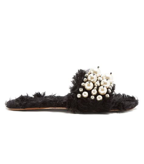 Miu Miu Embellished Faux Shearling Slides The Weird Sandal Trend Handm