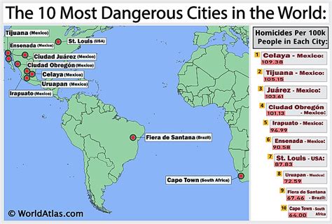 The Most Dangerous Cities In The World 2023 Updated Worldatlas