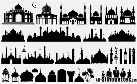 Eid Crafts Ramadan Crafts Mosque Silhouette Silhouette Vector City
