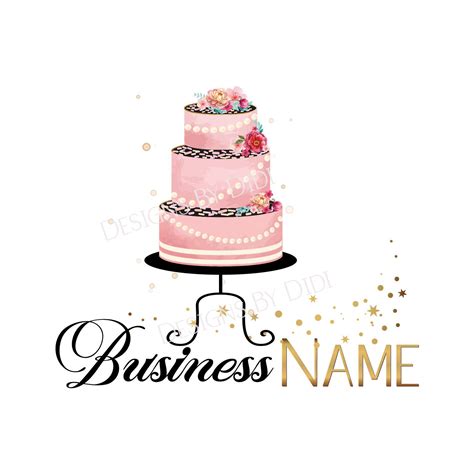 Premade Cake Logo Custom Logo Design Bakery Logo Sweets Layer Cake