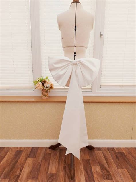 Detachable Wedding Dress Bow Satin Detachable Bridal Bow Etsy Uk