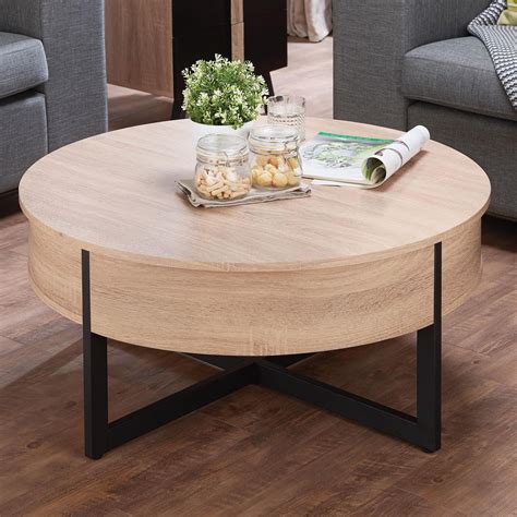 Acme Furniture Nuria Contemporary Round Coffee Table With Drawer