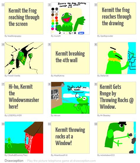 Kermit the frog home screen. Kermit the Frog reaching through the screen - Drawception
