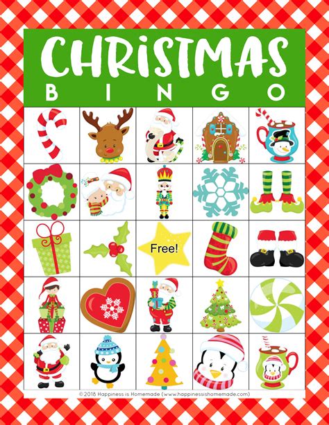 Free Printable Xmas Bingo Cards