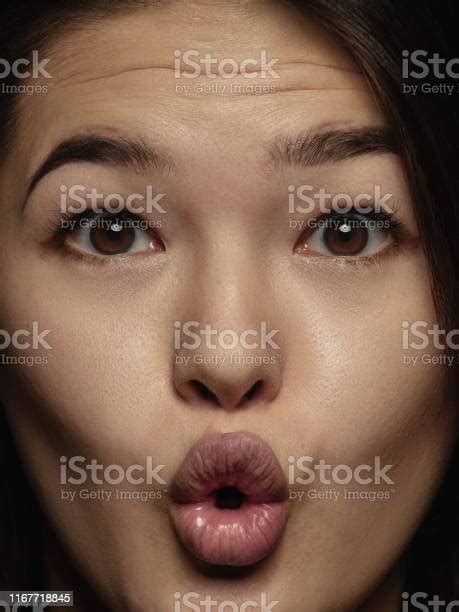 Close Up Portrait Of Young Emotional Woman Stock Photo Download Image