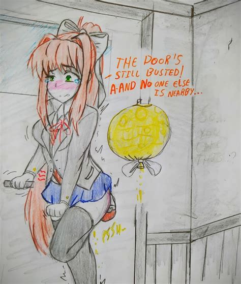 Monika Found On Rule 34 Don T Think This Has Been Posted Yet Omorashi And Peeing Artwork Omorashi