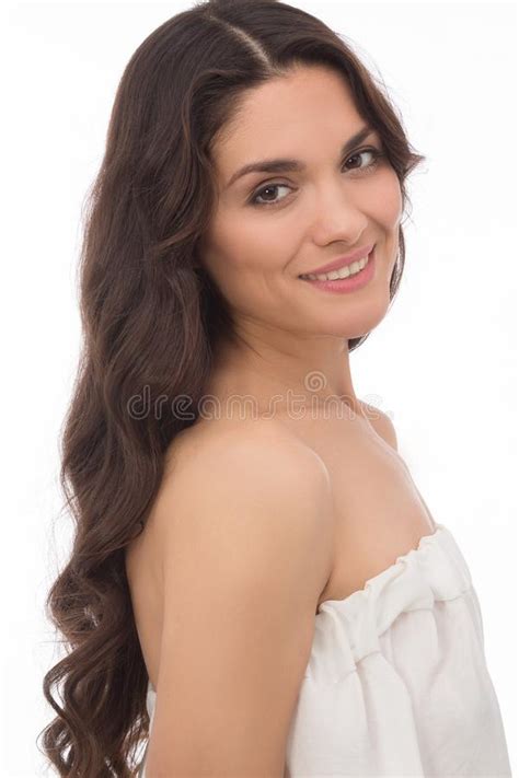 Portrait Of A Gorgeous Middle Aged Brunette Woman Stock Photo Image