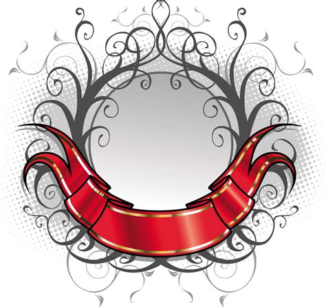 Red Ornate Title Ribbon Vector Free Download