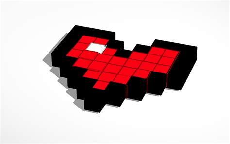 3d Design Pixel Heart Tinkercad