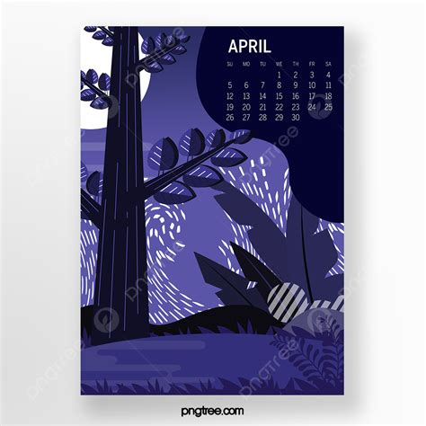 Gambar Ilustrasi Kalender Untuk Bulan April 2020 Templat Untuk Unduh