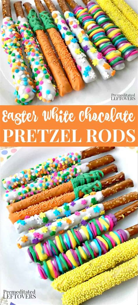 Easter White Chocolate Covered Pretzel Rods A Fun Easter Treat