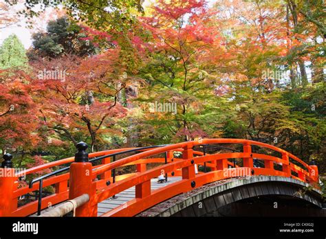 Asia Japan Kyoto Kitano Temmangu Shrine Bridge Bridges Wooden