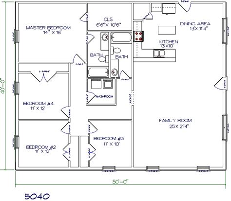 40x60 Metal Building Shop Floor Plans 40x60 Barndominium Kit Plans